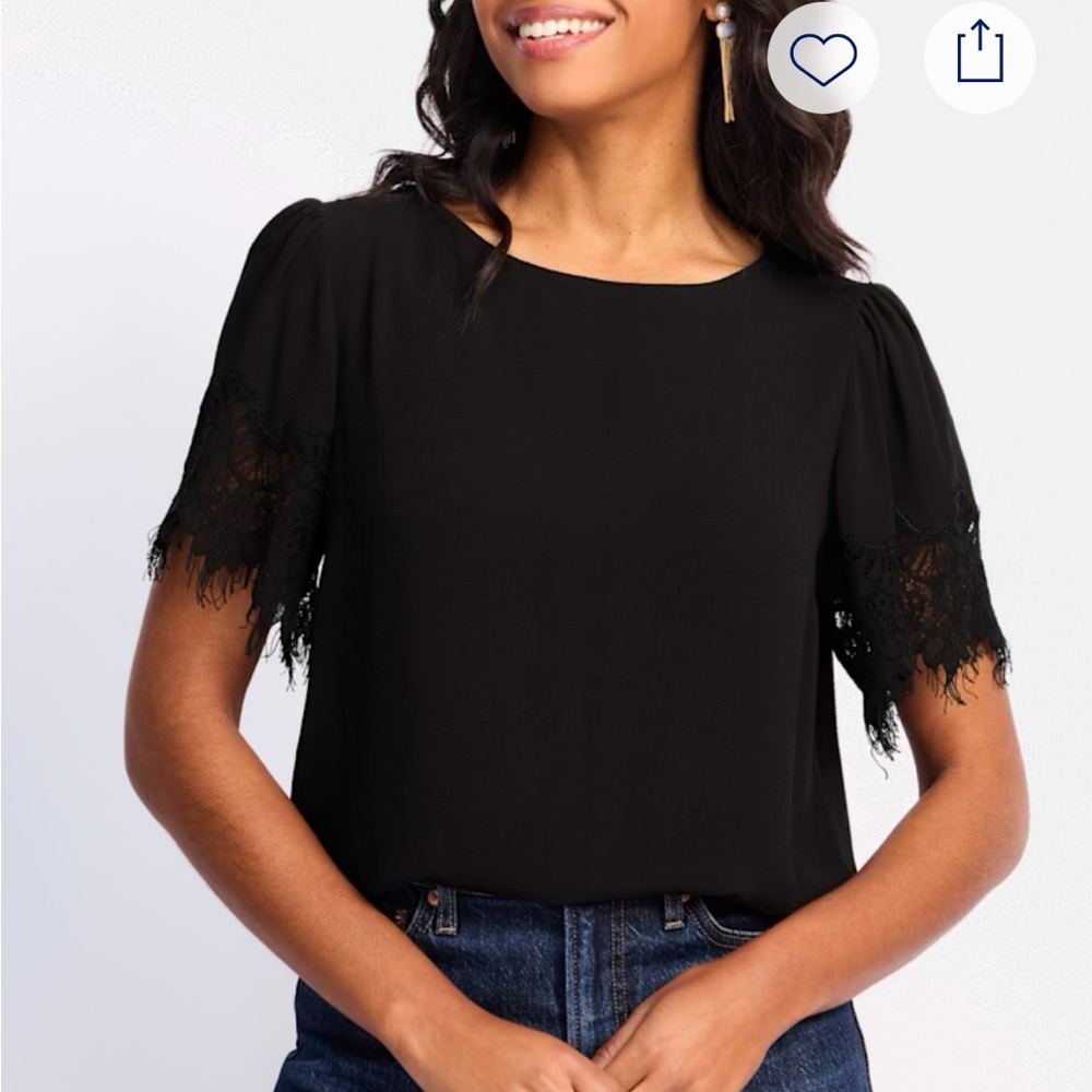 Black Boxy Blouse with Short Sleeves